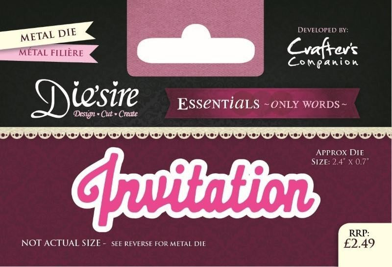 DIESIRE ESSENTIALS ON WORDS DIE INVITATION - DSEW52