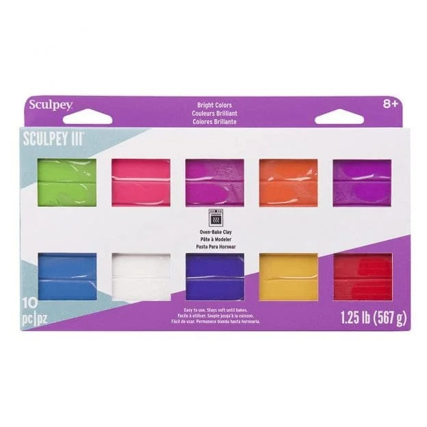 SCULPEY SCULPEY 3  PACK 10 PC BRIGHT COLOURS   - S3MP0500-1