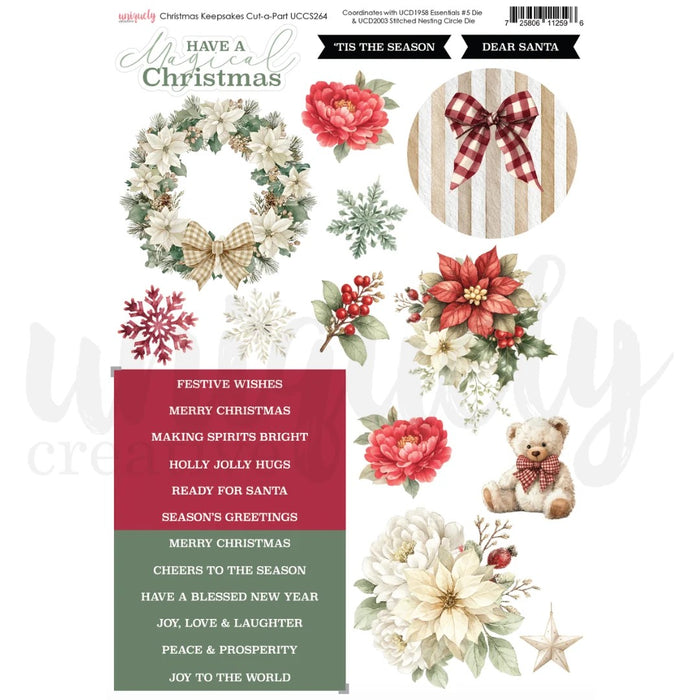 UNIQUELY CREATICE CHRISTMAS KEEPSAKES COLLECTION CUT-A-PART SHEET - UCCS264
