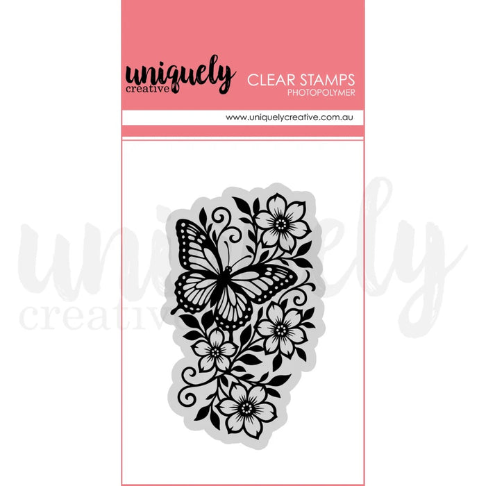 UNIQUELY CREATIVE ACRYLIC STAMP WINGS AND WILDFLOWERS -  UC1935
