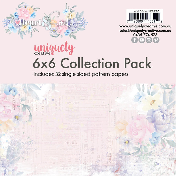 UNIQUELY CREATIVE  HEART & SOUL 6 X 6 COLLECTION PACK  - UCP3007