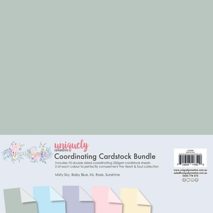 UNIQUELY CREATIVE  CARDSTOCK HEART & SOUL COORDINATING CARDSTOCK BUNDLE  - UCP3008
