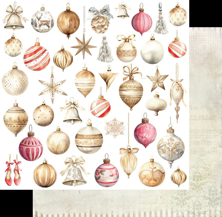 UNIQUELY CREATIVE HOME FOR CHRISTMAS 12 X 12  PAPER VINTAGE BAUBLES-  UCP2990