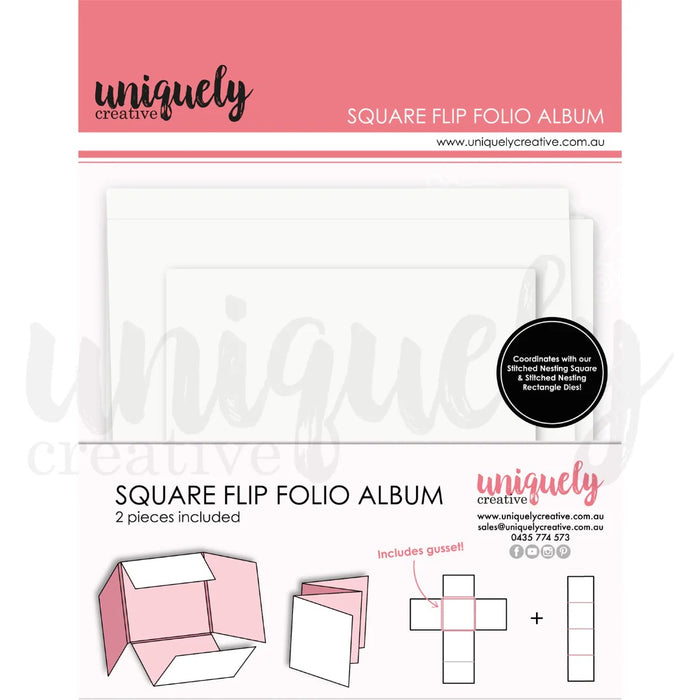 UNIQUELY CREATIVE SQUARE FLIP FOLIO ALBUM WHITE - UCE2096