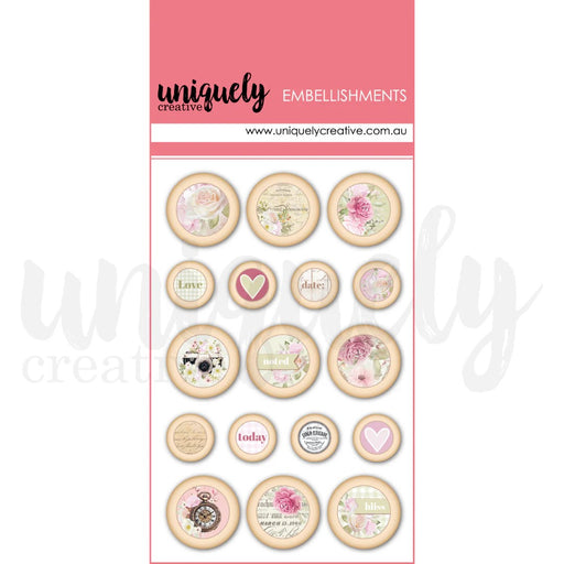UNIQUELY CREATIVE  DEAR DIARY COLLECTION WOODEN BUTTONS -  UCE2100