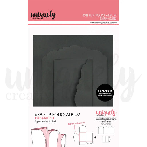 UNIQUELY CREATIVE  6 X 8 BLACK FLIP FOLIO ALBUM EXPANDED -  UCE2063