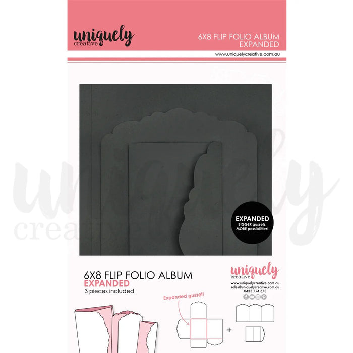 UNIQUELY CREATIVE  6 X 8 BLACK FLIP FOLIO ALBUM EXPANDED -  UCE2063