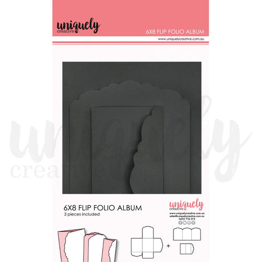 UNIQUELY CREATIVE  6 X 8 BLACK FLIP FOLIO ALBUM-  UCE2050