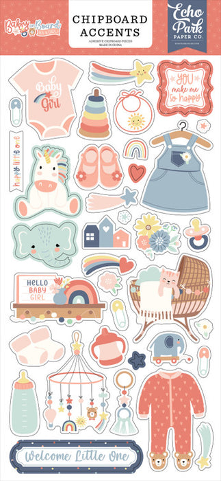 ECHO PARK BABY ON BOARD GIRL ACCENTS CHIPBOARD - BOG414021