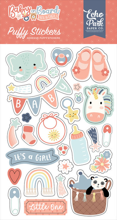 ECHO PARK BABY ON BOARD GIRL PUFFY STICKERS - BOG414066