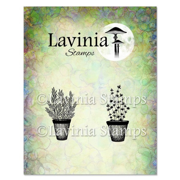 LAVINIA STAMPS  ROSEMARY AND THYME POTS STAMP- LAV948