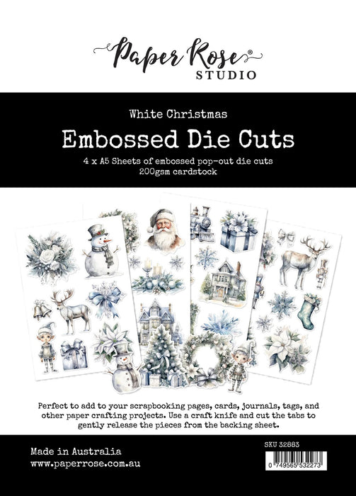 PAPER ROSE PAPER  WHITE CHRISTMAS MBOSSED DIE CUTS - 32883