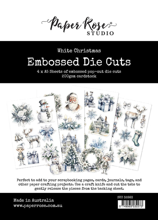 PAPER ROSE PAPER  WHITE CHRISTMAS MBOSSED DIE CUTS - 32883