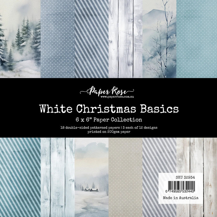 PAPER ROSE WHITE CHRISTMAS BASIC 6 X 6 PAPER COLLECTION  - 32934
