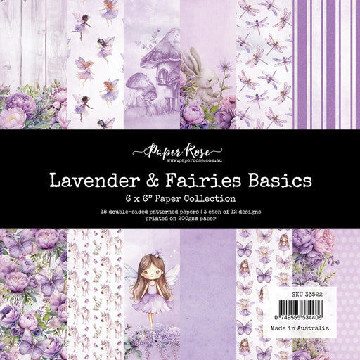 PAPER ROSE PAPER PAD 6 X 6 LAVENDER AND FAIRIES  BASIC -  33522