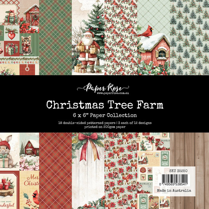 PAPER ROSE CHRISTMAS TREE FARM  6 X 6 PAPER COLLECTION - 35250