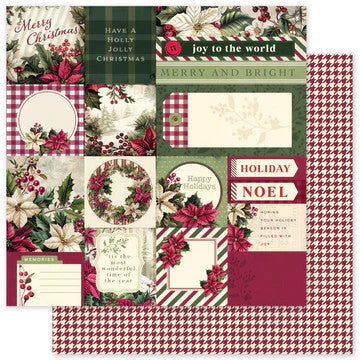PAPER ROSE  CHRISTMAS  HOLLY A  12 X 12 PAPER COLLECTION  - 35121