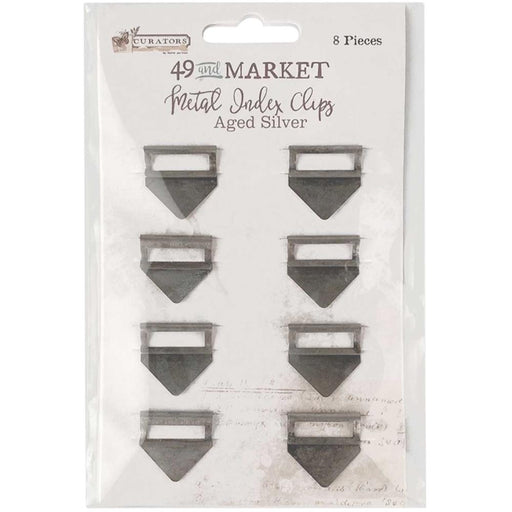49 AND MARKET CURATORS METAL INDEX CLIPS AGED SILVER - VAE-35564