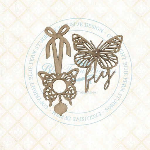 BLUEFERN STUDIO BIRD SONG CHIPBOARD BUTTERFLY CHARMS - BFBWCB03