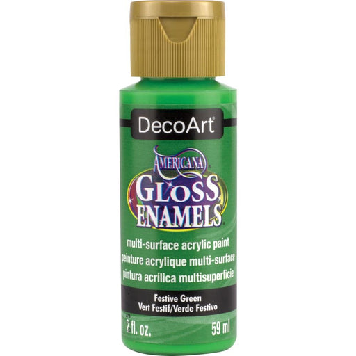 AMERICANA GLOSS ENAMELS ACRYLIC PAINT 2OZ FESTIVE GREEN - DAG   230