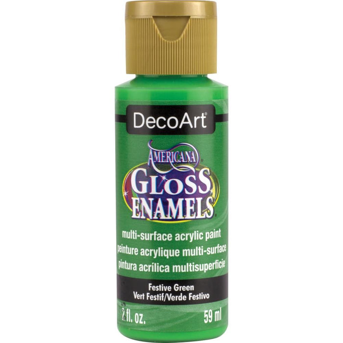 AMERICANA GLOSS ENAMELS ACRYLIC PAINT 2OZ FESTIVE GREEN - DAG   230