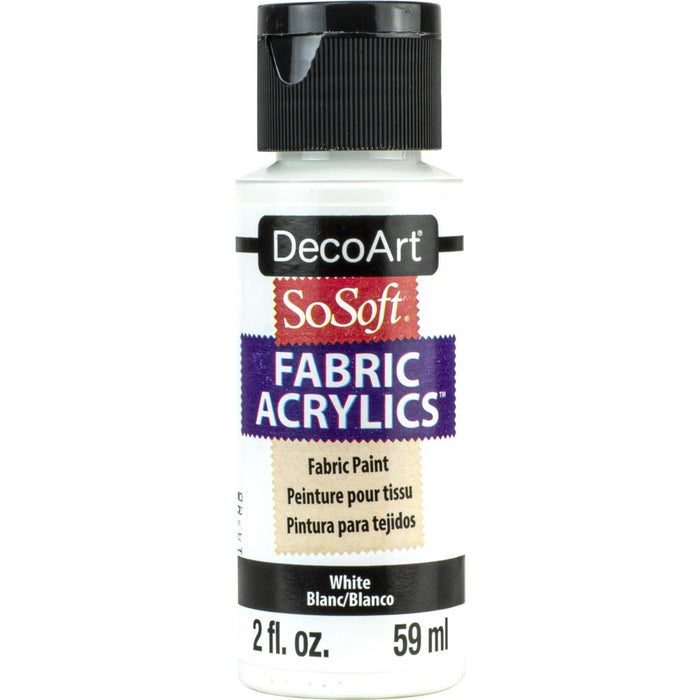 DECO ART SOSOFT FABRIC ACRYLIC PAINT WHITE - DSS010