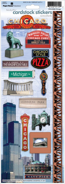 PAPER HOUSE CARDSTOCK STICKER CHICAGO - STCX0068E