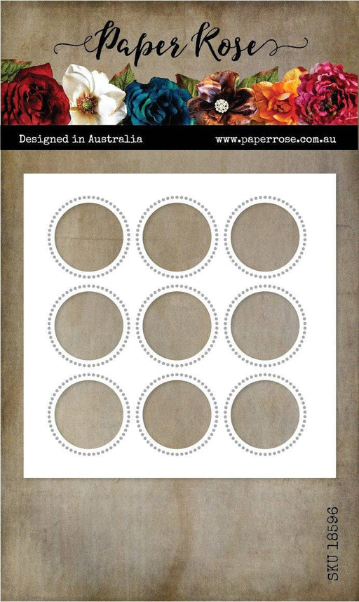PAPER ROSE DIE CIRCLE GRID COVERPLATE 9 - 18596
