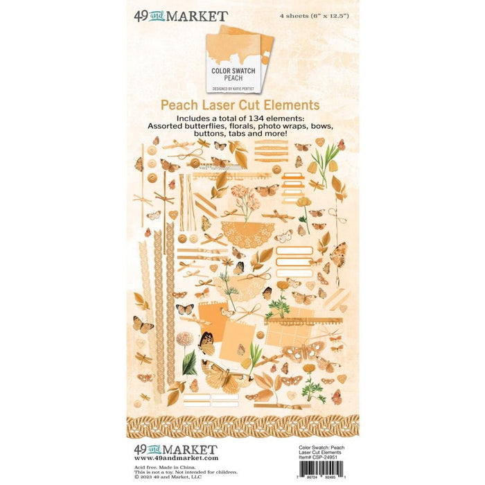49 AND MARKET COLOR SWATCH PEACH LASER CUT ELEMENTS - CSP-24951