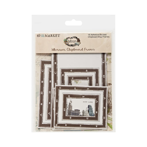 49 AND MARKET WHE-REVER COLLECTION MAP FRAMES CHIPBOARD - WHE-26146