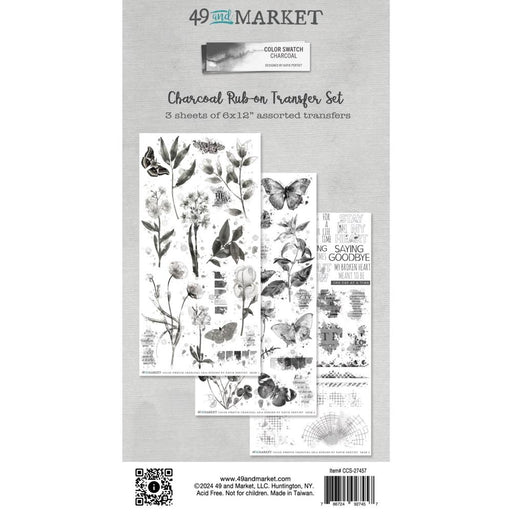 49 AND MARKET COLOR SWATCH CHARCOAL RUB ON TRANSFER SET- CCS-27457