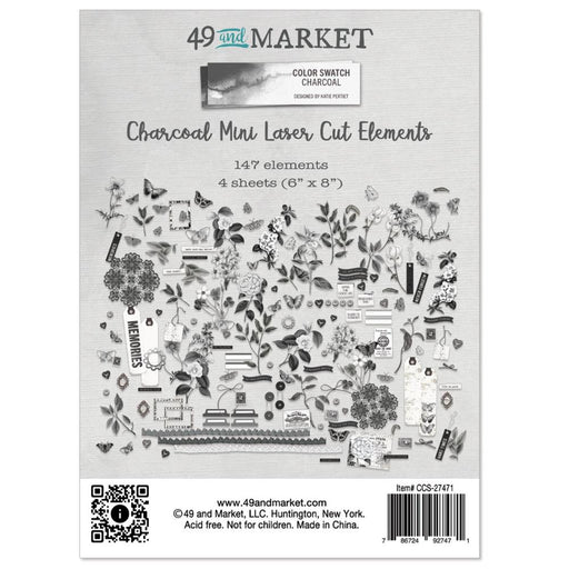 49 AND MARKET COLOR SWATCH CHARCOAL MINI LASER CUT ELEMENTS- CCS-27471