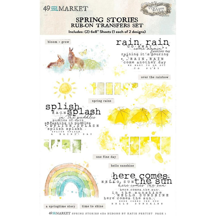 49 AND MARKET  SPRING STORIES RUB ONS - SS-29918