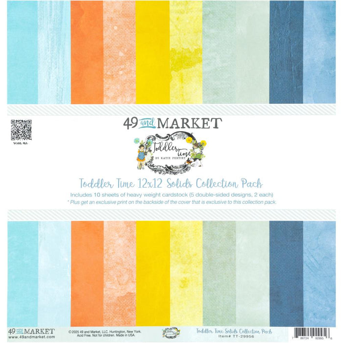 49 AND MARKET TODDLER TIME COLLECTION  12 X 12 PAPER PACK SOLID - TT-29956