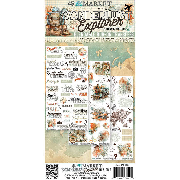 WANDERLUST EXPLORER COLLECTION 6X12 RUB ON - DWE-30419