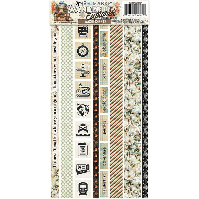 WANDERLUST EXPLORER COLLECTION WASHI TAPE SHEETS - DWE-30457