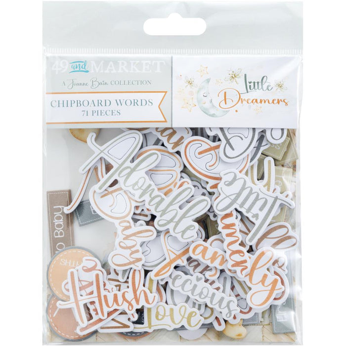 49 AND MARKET LITTLE DREAMER COLLECTION CHIPBOARD WORDS - JLD-31751