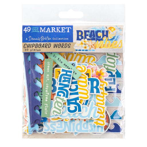 49 AND MARKET BEACH VIVES COLLECTION CHIPBOARD WORDS - DBV-32185