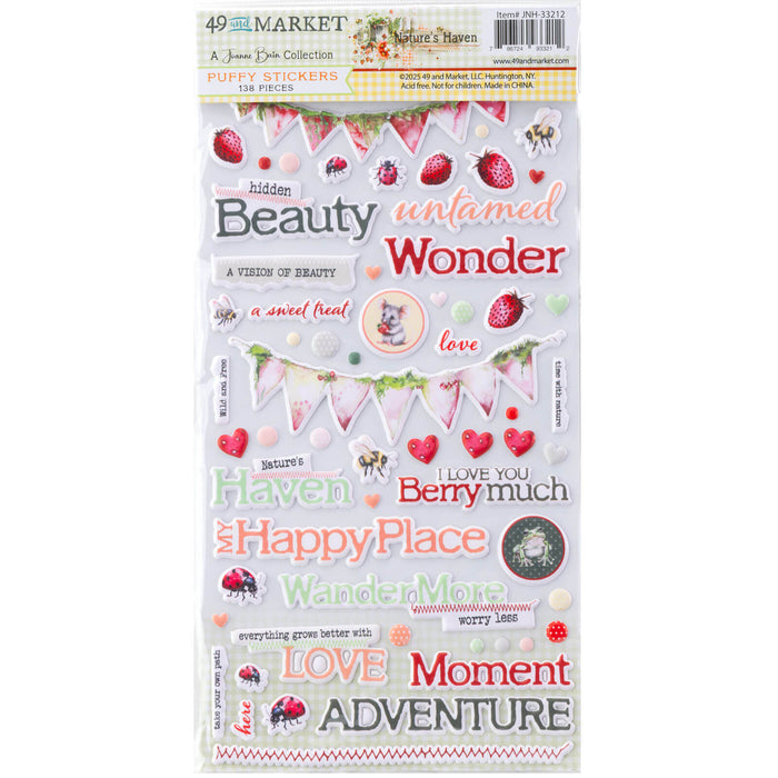 49 AND MARKET  NATURE'S HAVEN COLLECTION PUFFY STICKERS -  JNH-33212
