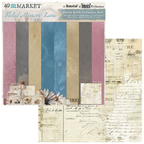 49 AND MARKET FADED MEMORY LANE 12X12 COLLECTION PACK SOLIDS - FML-35513