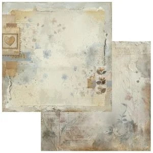 49 AND MARKET FADED MEMORY LANE 12X12 PAPER  PRESSED PETALS- FML-35551