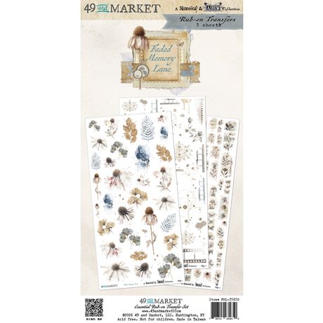 49 AND MARKET FADED MEMORY LANE 6X12 ESSENTIAL RUB ON - FML-35650