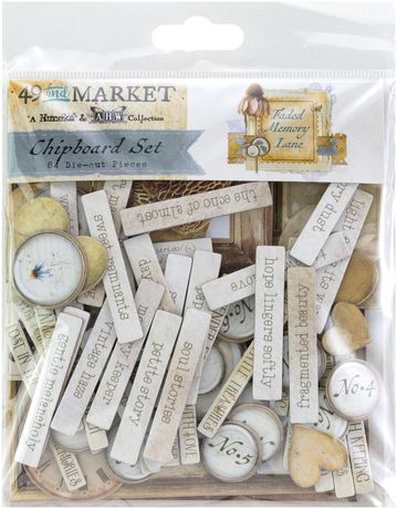 49 AND MARKET FADED MEMORY LANE ASSORTMENT CHIPBROARD - FML-35728