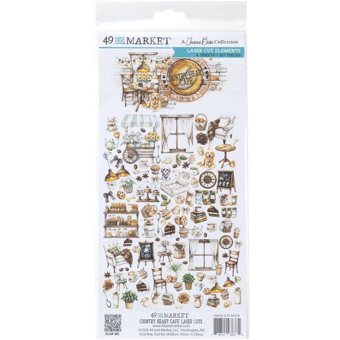 49 AND MARKET COUNTRY HEART CAFE COLLECTION LASER CUT ELEMENTS - JCH-36374