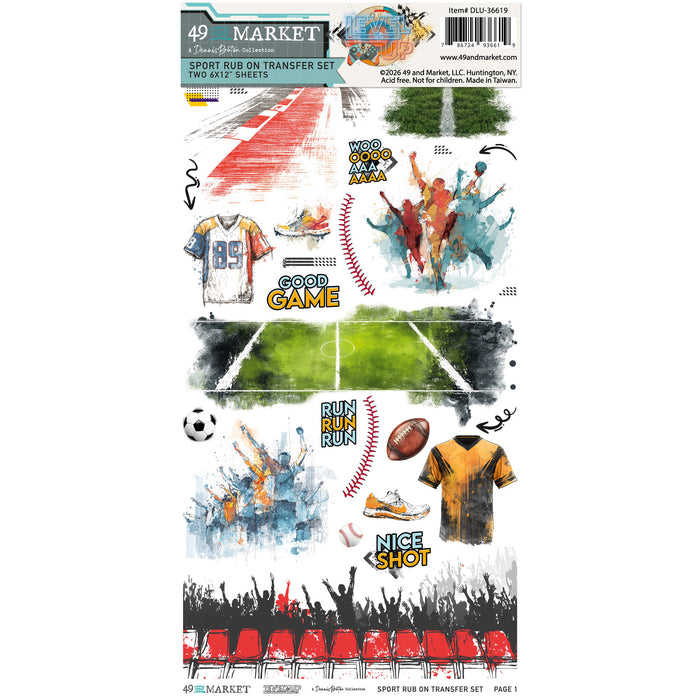 49 AND MARKET LEVEL UP COLLECTION 6X12 SPORTS RUB-ONS - DUL-36619