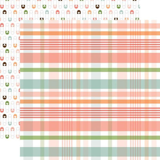 ECHO PARK 12X12 PAPER BABY GIRL NEW ARRIVAL PLAID - BAG202013