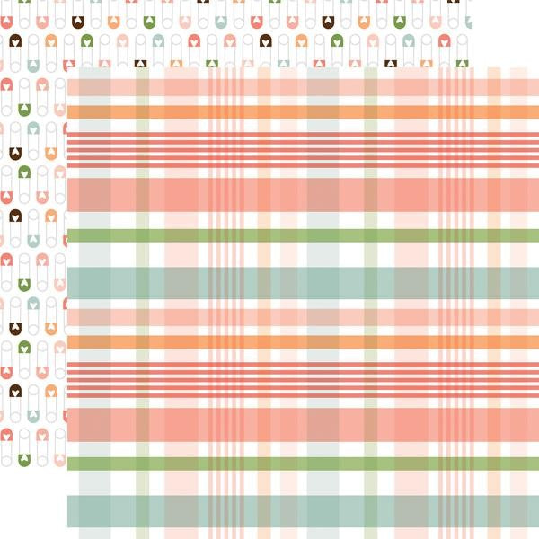 ECHO PARK 12X12 PAPER BABY GIRL NEW ARRIVAL PLAID - BAG202013