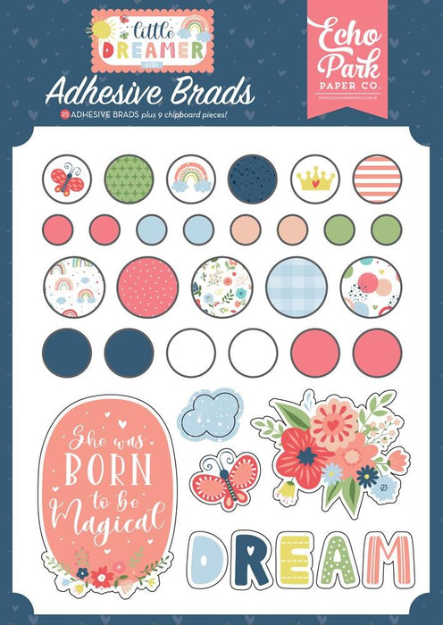 ECHO PARK LITTLE DREAMER GIRL ADHESIVE BRADS - LD237020