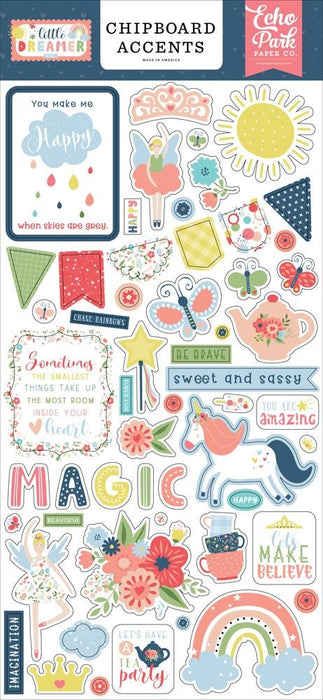 ECHO PARK LITTLE DREAMER GIRL CHIPBOARD ACCENTS - LD237021