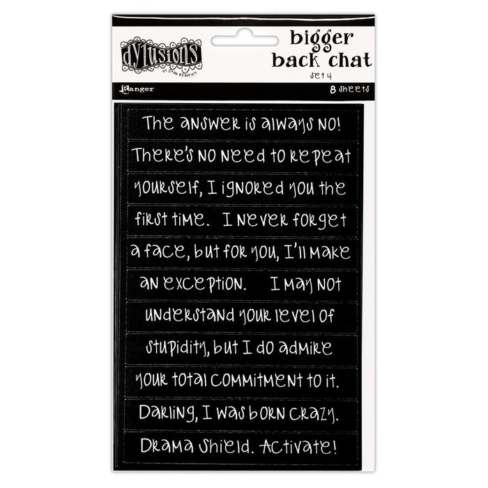 DYAN REAVELEY BIGGER BACK CHAT STICKERS 4 BLACK - DYA86642